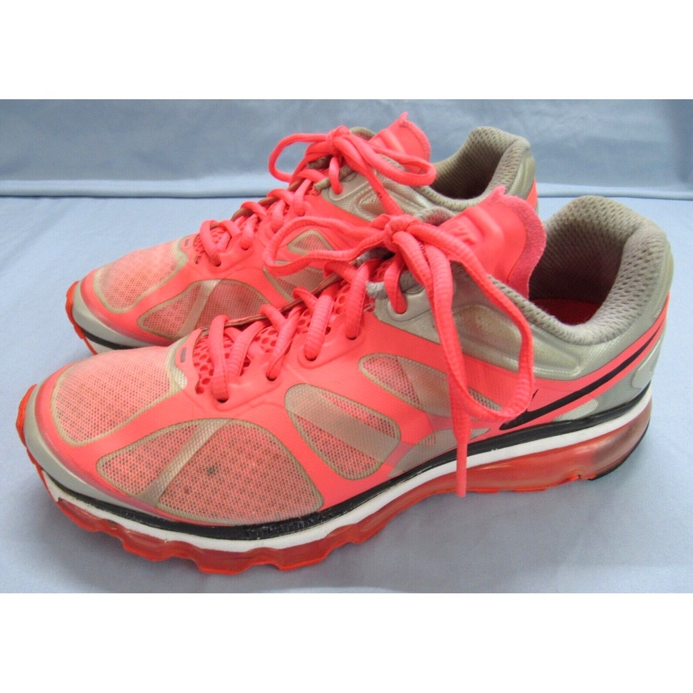 NIKE Women's AIR MAX 2012 Hot Punch/Platinum MESH Lace-Up RUNNING SNEAKERS 8.5
